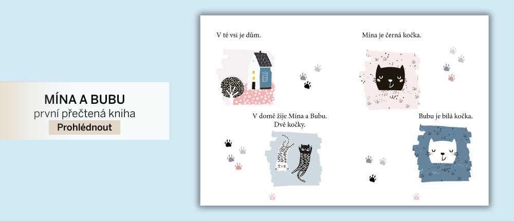Jak naučit dítě číst - první přečtená kniha Mína a Bubu